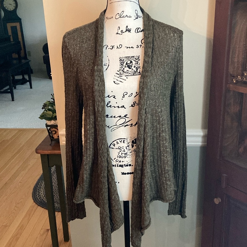 Lucky Brand olive green Open-Front Sweater